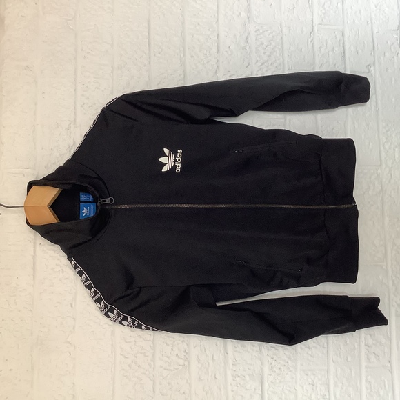 Adidas Originals Full Zip Track Top - Size 10 - Black & White - P2P 17” - Picture 5 of 8